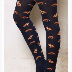 Anthropologie Fox Tights Full Feet Leggings S/M